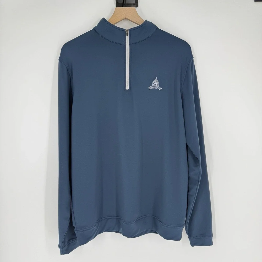 Peter Millar Crown Sport 1/4 Zip Pullover XL Blue Congressional Country Club